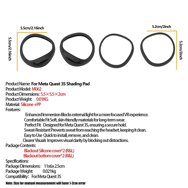 Protecteur d'objectif VR pour Meta Quest 3S, cadre d'objectif VR, accessoires de lunettes