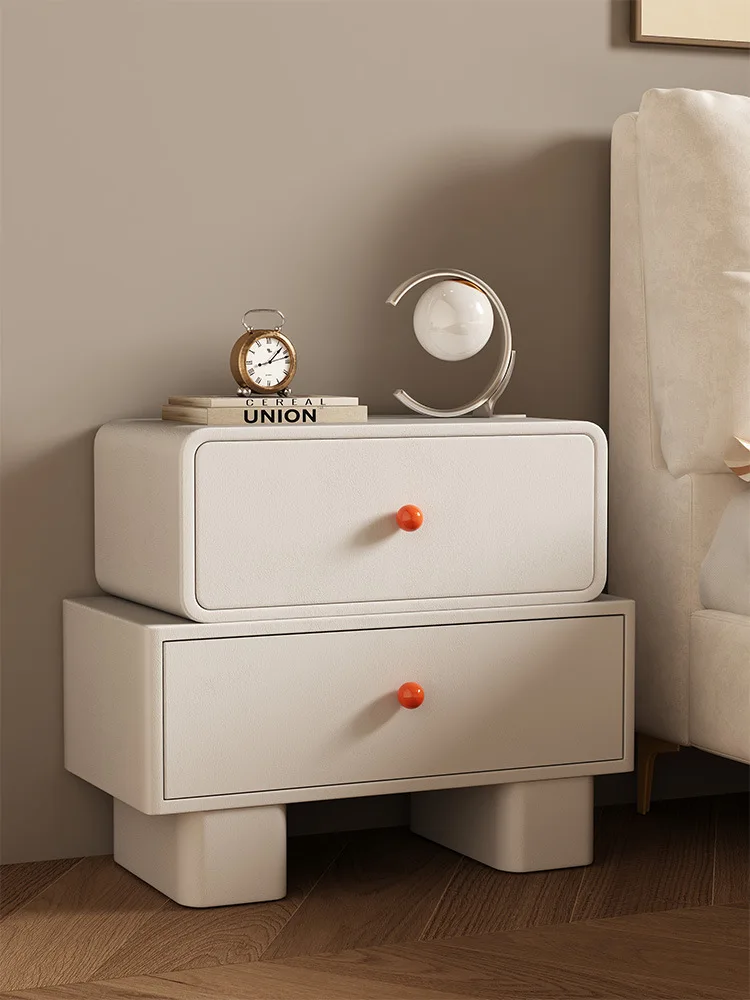 Master bedroom Internet celebrity cream wind bedside table, modern simple light luxury, wedding room storage cabinet