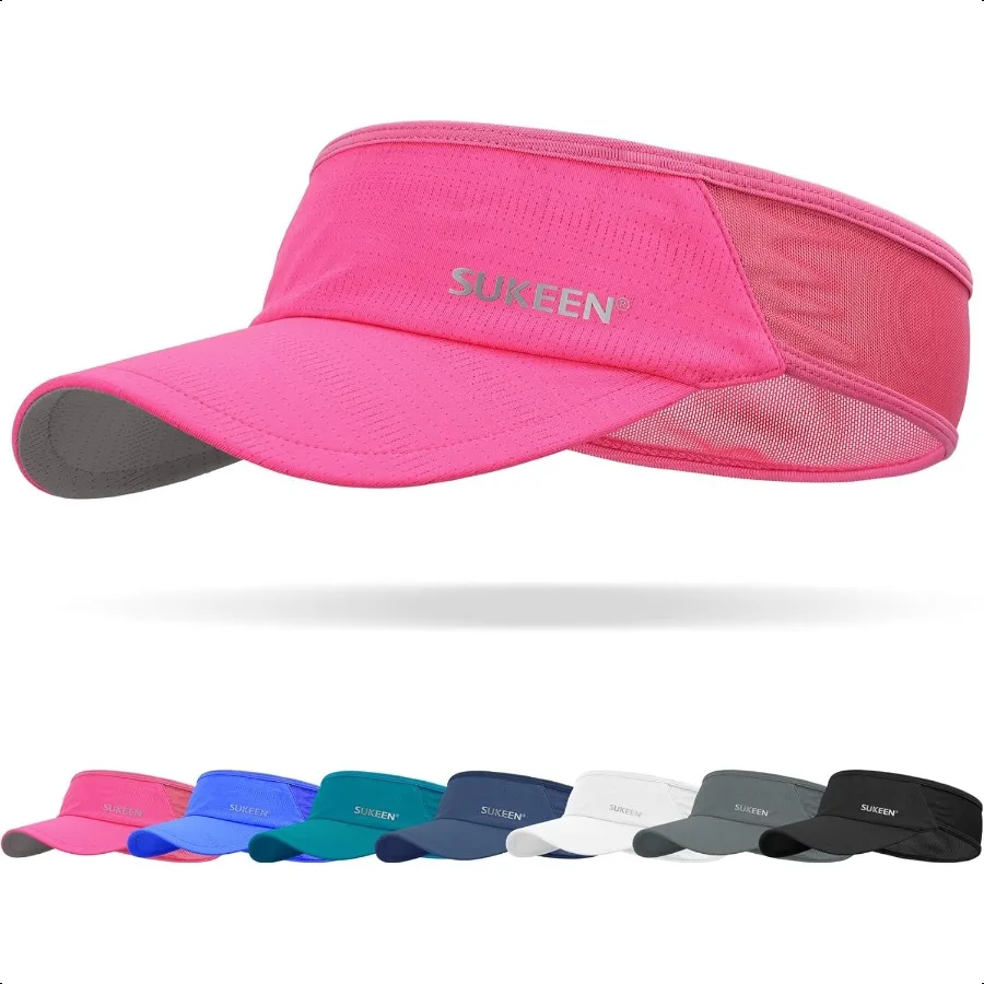 

Sukeen Sports Sun Visor Men Women Lightweight Packable Cooling Stretchy Visor Hat for Running Tennis Golf