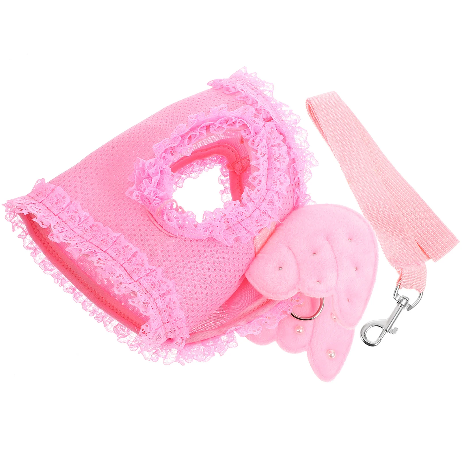 

Fashion Pet Harnesses Angel Design Cat Dog Chest Protector Pink M Polyester Material Easy to Clean Safe Use Pet Harness