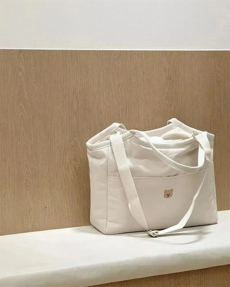 New Korean Mommy Bag Multi-functional Handbag Fashion Shoulder Bag Outdoor Lightweight Canvas Mother and Baby Bag