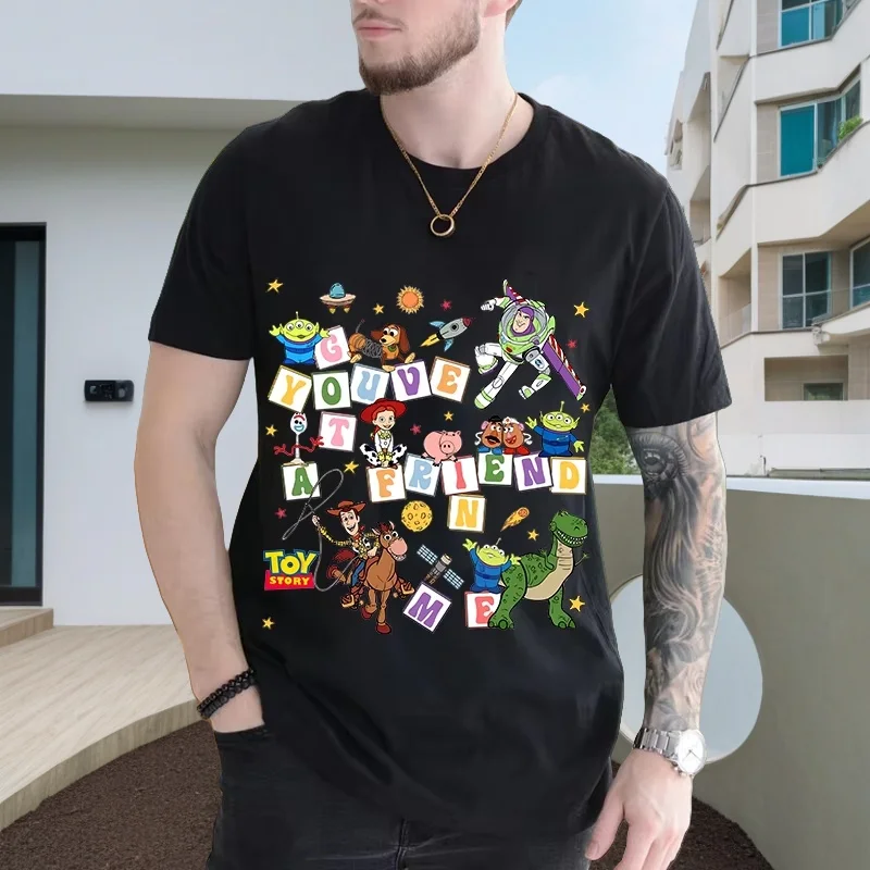 

MOTO-Summer New Disney Toy Story Printed Men's T-shirt Short Sleeve O-neck T-shirt Casual Fashion