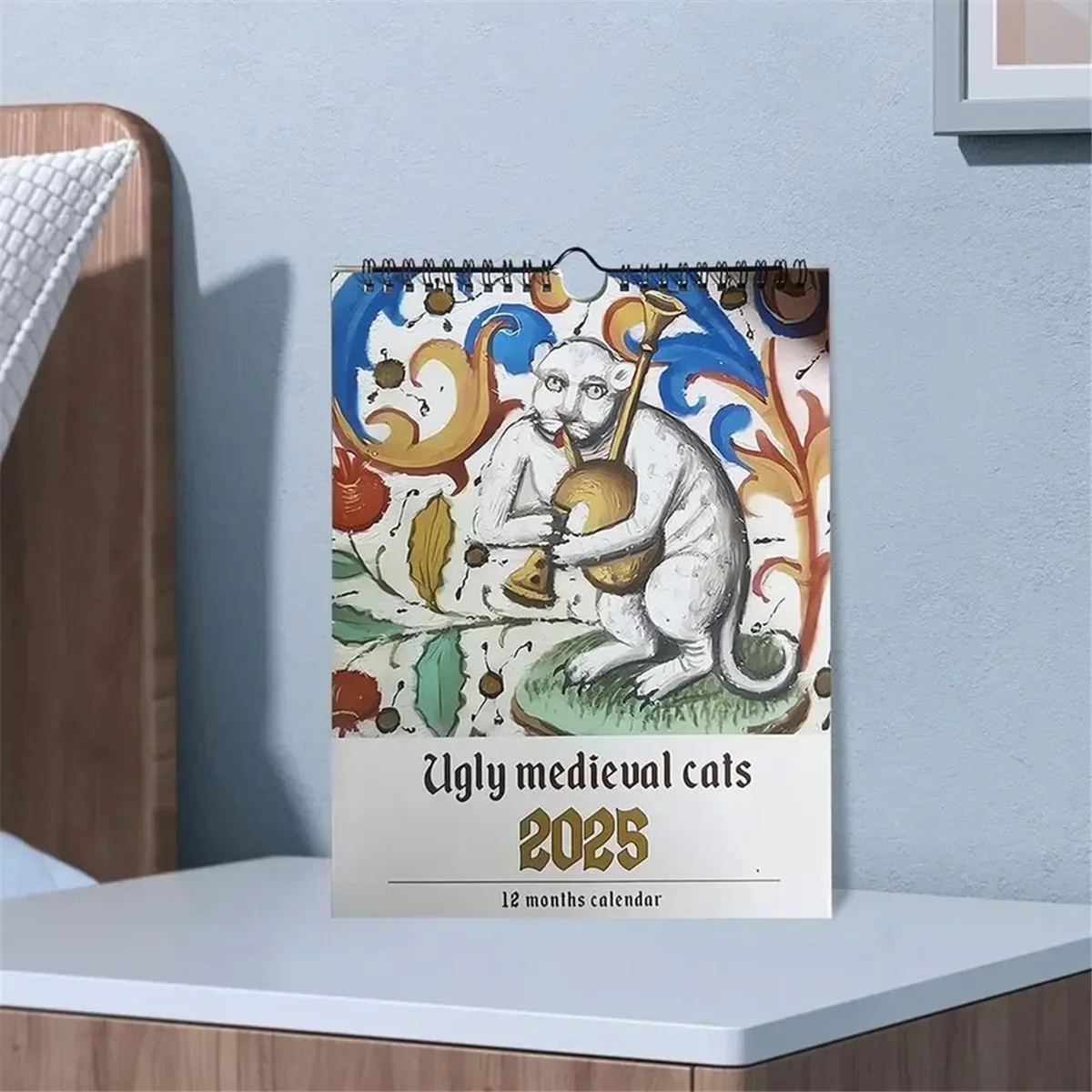 Medieval Cat Calendar 2025 Strange Medieval Cats Wall Calendar 2025 Ugly Medieval Cats Calendar 12 Months