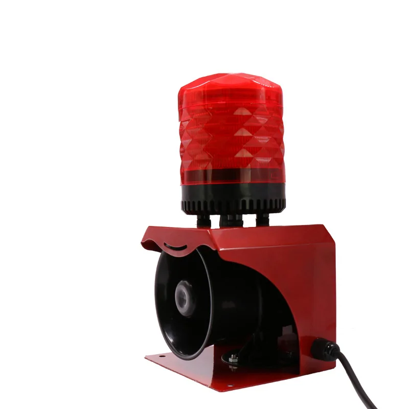 12V 24V 220V Industrial Horn Siren Emergency Sound and Light Alarm Red LED Flashing Strobe Warning Light with Remote Control