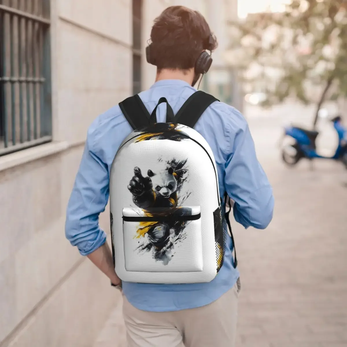 Cartoon Judo Panda Backpack Student BookBag Children School Bag Laptop Shoulder Bags for Men Women