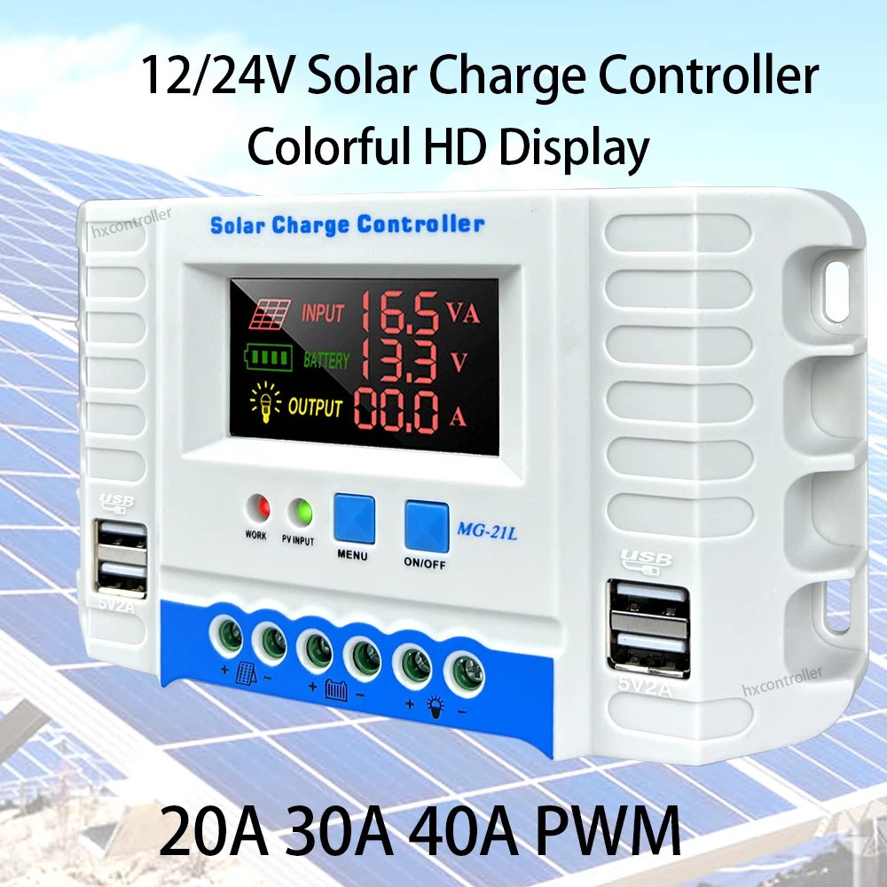 

960W 720W 480W 240W PWM Solar Charge Controller 10A 20A 30A Solar Battery Charging For 12V 24V Home Battery