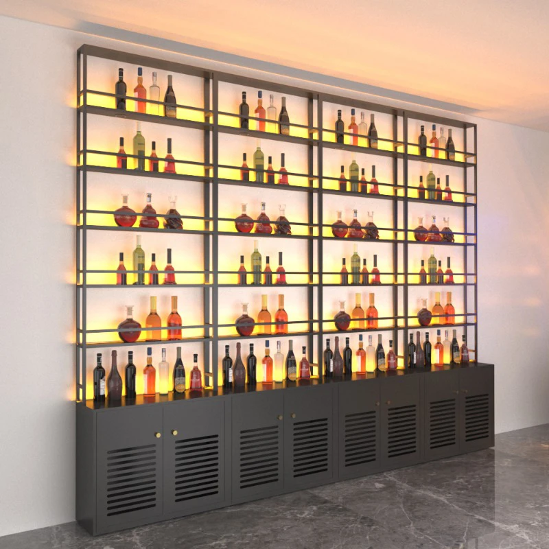 Designer Shelves Wine Cabinet Living Room Mobile Kitchen Restaurant Storage Bar Cabinet Multifunctional Estante Home Furniture 4