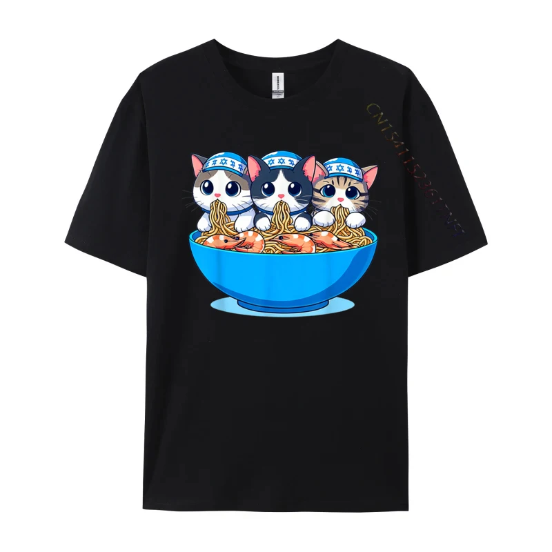

Jewish Cats Ramen Kitten Cute Happy Hanukkah Classic Cool Fall Combed Cotton Men Tops & Tees Design Tops Shirts Top T-shirts
