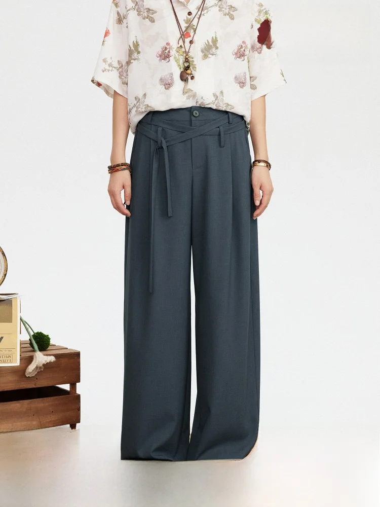 

Летние винтажные свободные брюки с высокой талией, повседневные брюки-костюм, женские удобные брюки для работы и отдыха