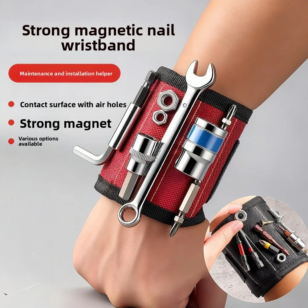 

Magnetic Wrist Strap Tool Storage Tool Belt Belt Tool Holder For Holding Screws Nails Drill Bits Components Powerful Set