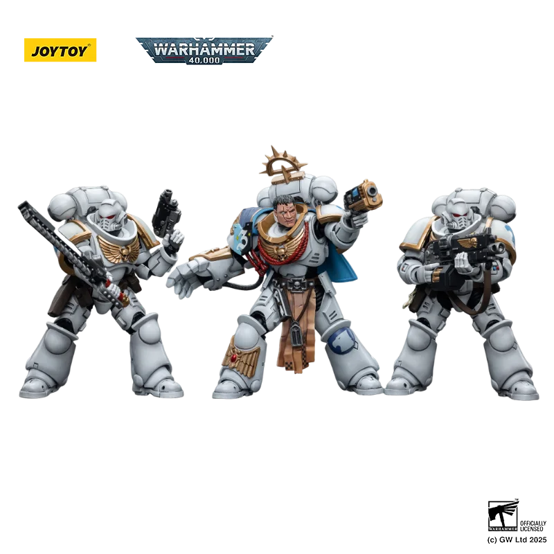 

JOYTOY Warhammer 40K White Consuls Intercessors Squad with Captain Messinius 3Pcs 1/18 Action Figures Collectible Model Toys