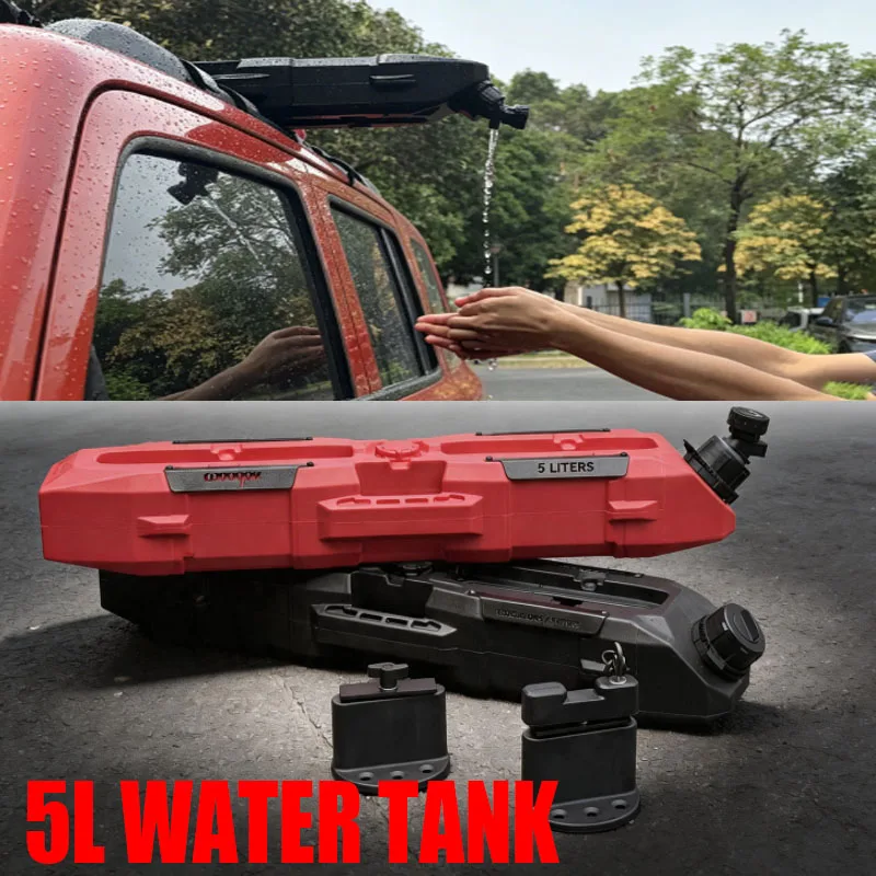 5L Off-Road Water Storage Can, Durable Vehicle-Mounted Container with Bracket for SUV, Jeep & Truck Travel For Motorcycle Fans