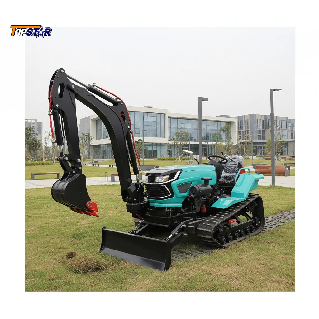 

New 35HP Diesel Crawler Tractor Multifunctional Farm Machine With Excavator Rotary Tiller Dozer Blade