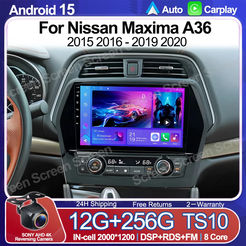

Android 15 Carplay 8-ядерный процессор для Nissan Maxima A36 2015 2016-2019 2020 Автомобильный радиоприемник GPS-плеер Стерео Мультимедийное видео 2 Din WiFi