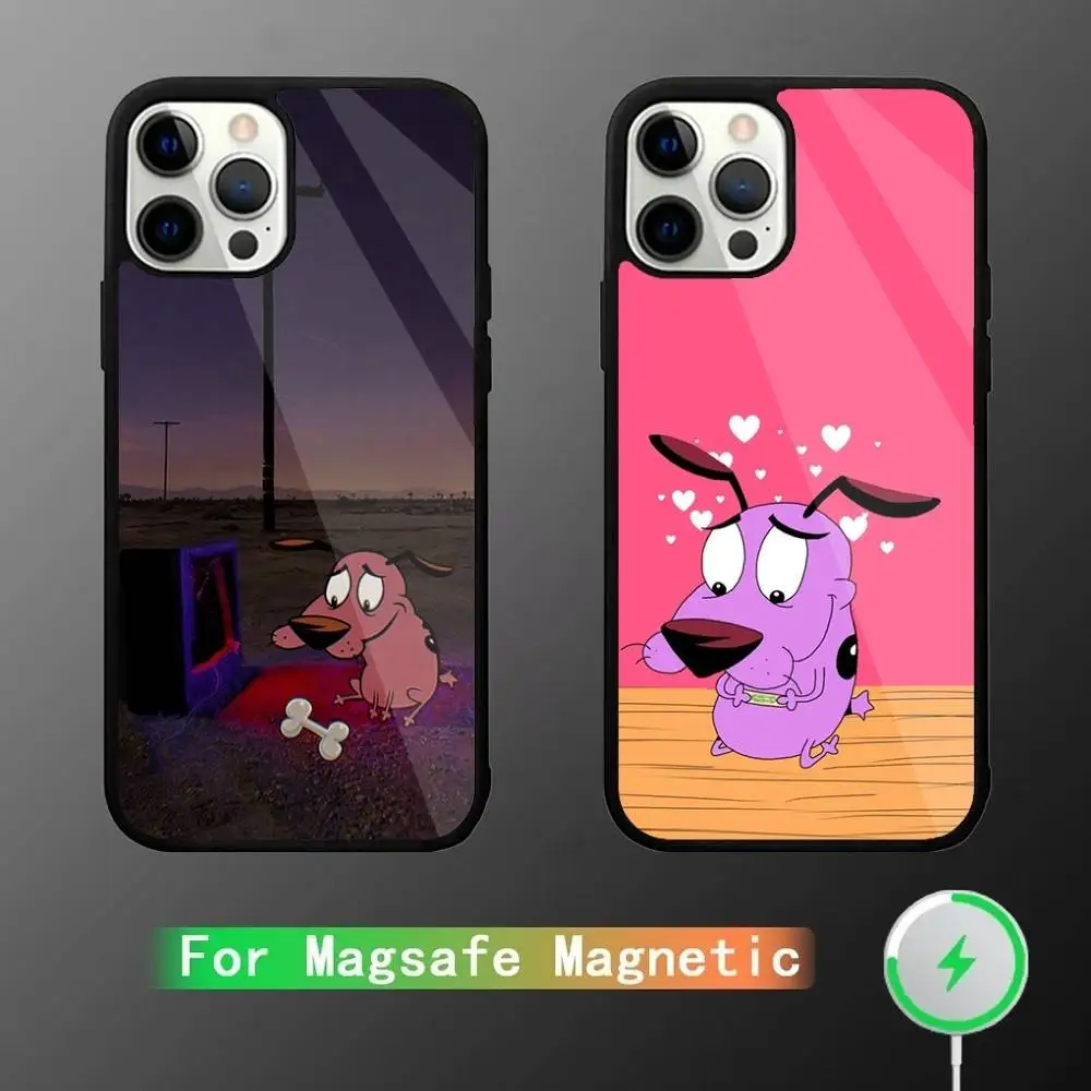 

C-court the C-Cowardly Dog Phone Case For iPhone 16,15,14,13,12,11,Plus,Pro,Max Mini Magsafe Magnetic Wireless Charging
