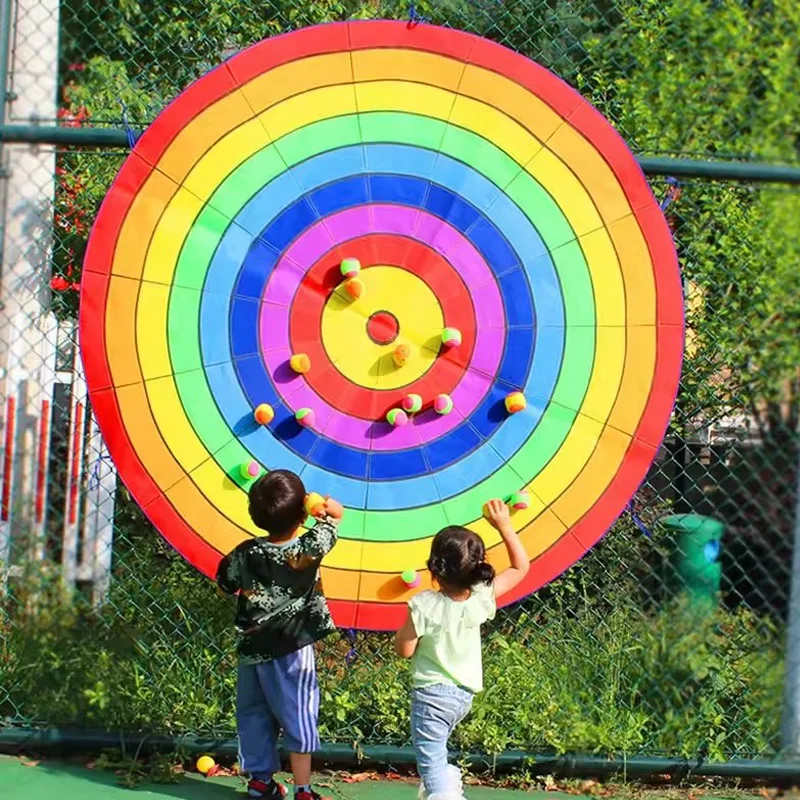 Large Size Outdoor Dart Board With Sticky Balls Basketball Court School Playground Fun Sensory Integration Toys For Kids Teens