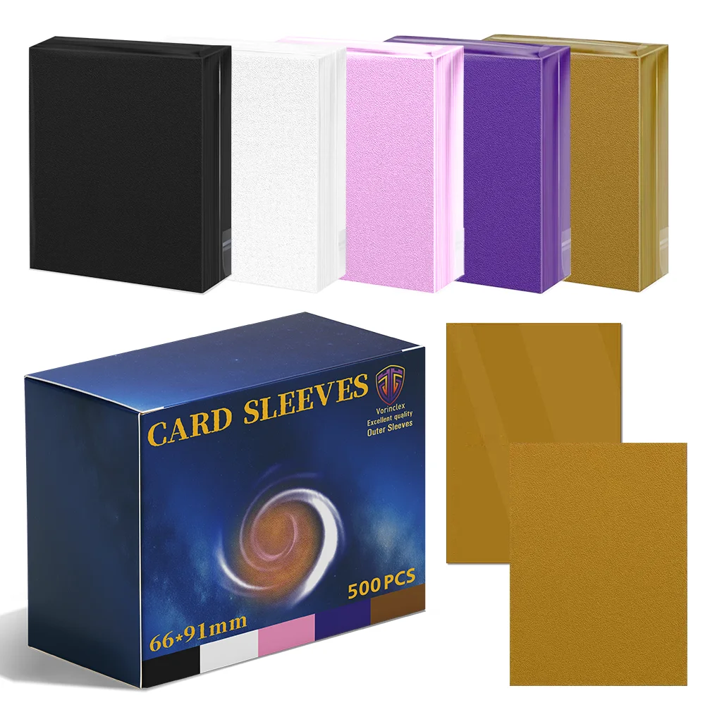 

500ct Matte Standard Size Trading Card Sleeves, Card Protectors for Baseball/ Football/MGT/TCG Trading Sports Cards (5 Colors)