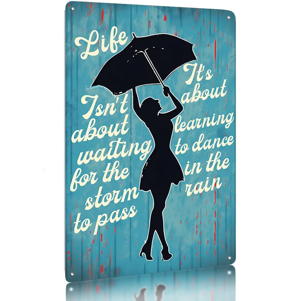 Aluminum Tin Sign Style Metal Sign with Inspirational & Motivational Quotes – Retro Design for Home, Office, Café Décor – Du