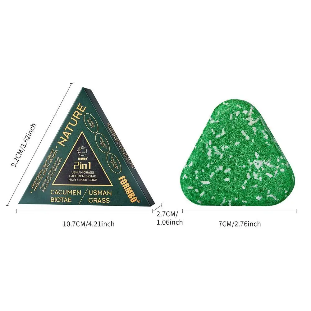 Usman Grass Shampoo Soap Cypress Leaf Polygonatum Herbal Plant Extract Refreshing Clean Oil Control