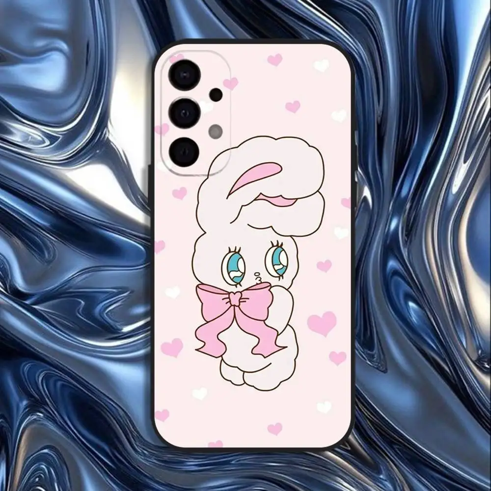 حافظة هاتف كورية E-Esther B-Bunny لهاتف سامسونج S25، S24، S21، S22، S23، S30، Ultra، S20، Plus، Fe، Lite، 5G غطاء أسود