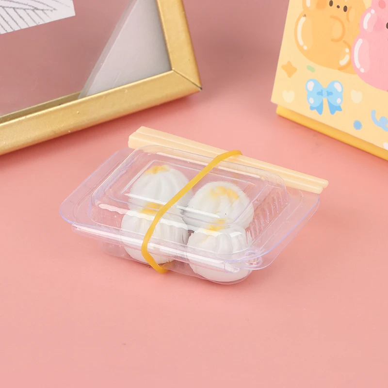 1:12 Dollhouse Miniature Mini Lunch Box Chopsticks Steamed Stuffed Bun Model