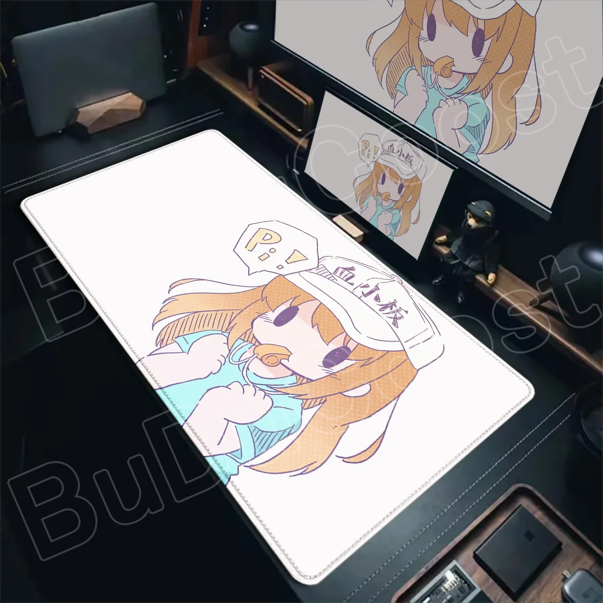 PC Gamer E-sport Keyboard Mats Large Anime Cells at Work! Mouse Pads Non-slip XXL Platelets Desktop