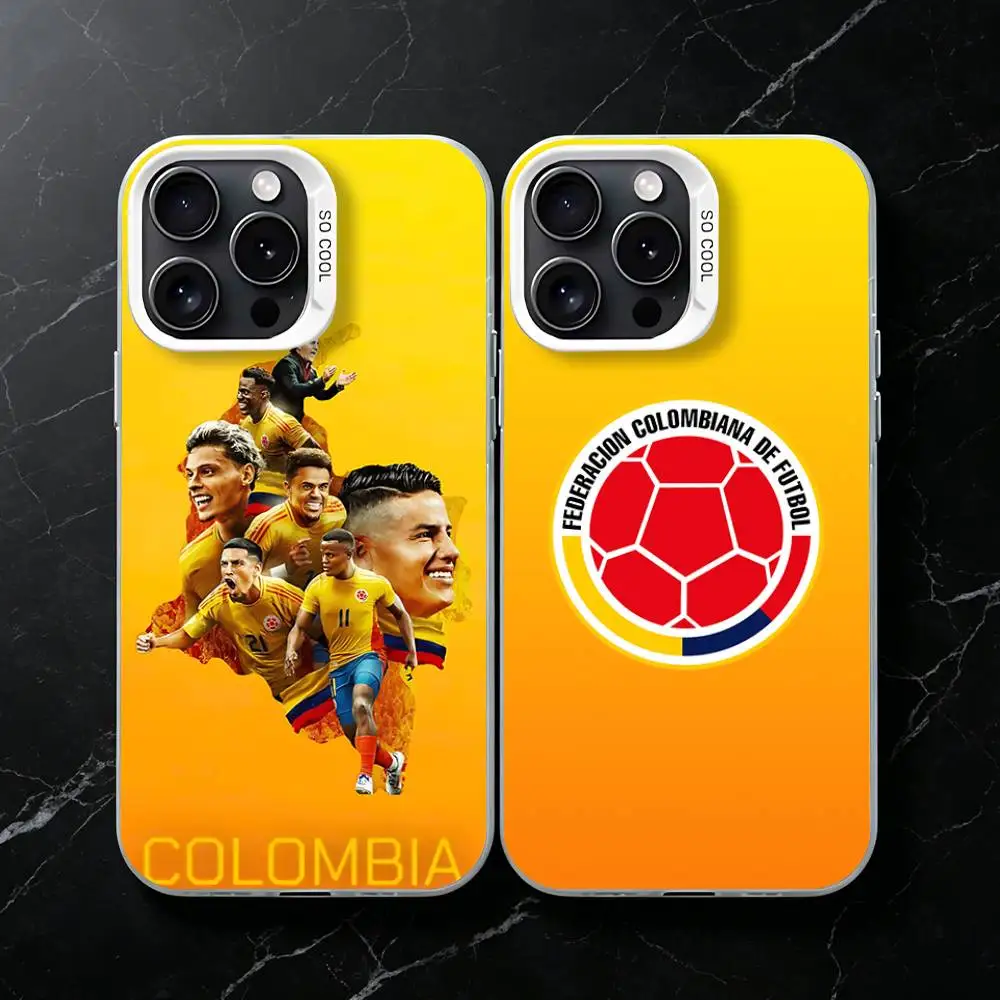 

Colombia Futbol Team Phone Case for iPhone 17 16 Pro Plus 15 14 13 Max Mini 12 11 X XS Air Shield Bumper