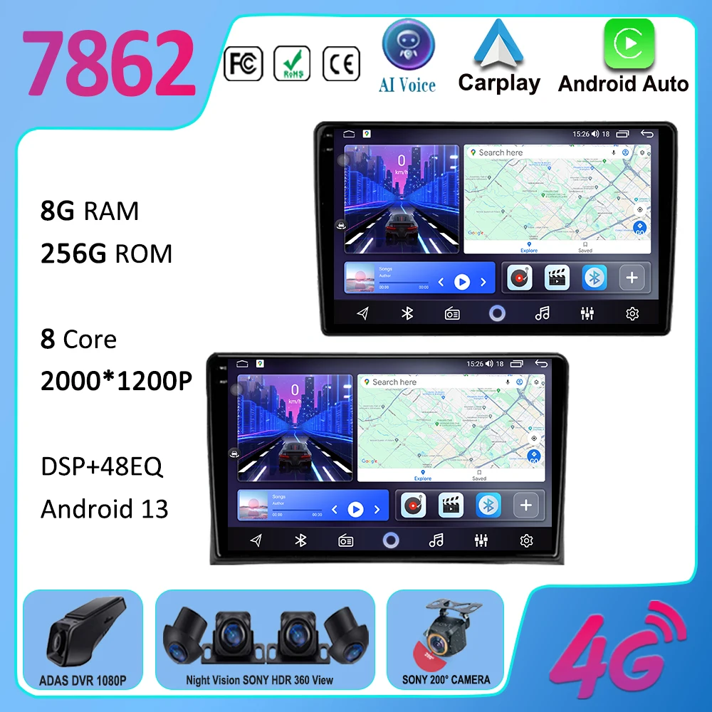 

Android Auto For Volkswagen VW Multivan T5 2003 - 2015 Car Radio Stereo Multimedia Player Navigation GPS CPU QLED No 2 Din DVD