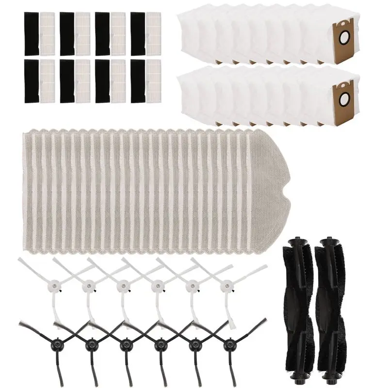 

Запчасти для Proscenic M7 Pro / Lenovo T1 Pro / T1s Pro / Cleaner T1 / HONITURE Q6: основная и боковые щетки, фильтр, насадка для влажной уборки, мешок для сбора пыли - A68E