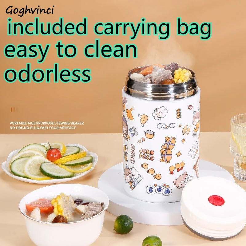 

Ланч-бокс из нержавеющей стали, многослойный, портативный, большой, с термоизоляцией, сохраняющий тепло и холод, без смешивания вкусов, герметичный, милый дизайн