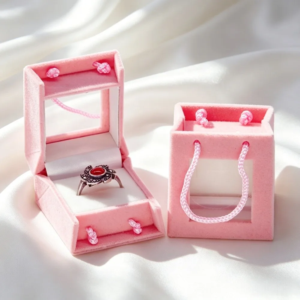 Wedding Christmas Jewelry Box Anti-collision Storage Crown Snowflake Bell Rings Box Romantic Mini Flannel Jewelry Organizer