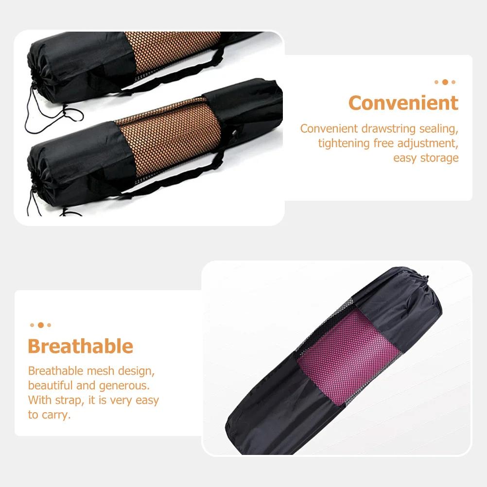 3 قطعة اليوغا شبكة الناقل تنفس الرباط إغلاق الرياضة في الهواء الطلق اليوغا حصيرة كيس التخزين حقيبة اللياقة المحمولة #1