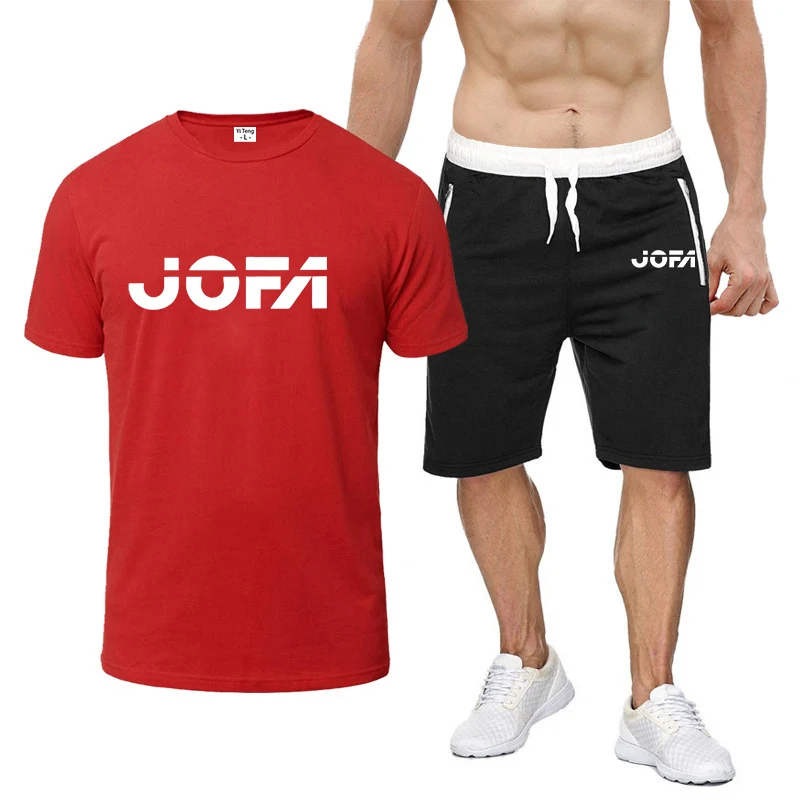 2024 JOFA Hockeyer Summer Men Fashion New Eight-Color Short-Sleeved Set Comfortable Casual T-shirt + Shorts Printing Suit