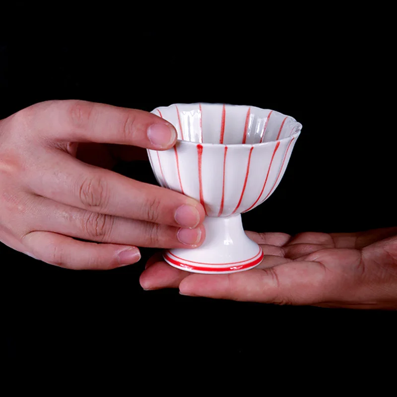 

Yakushi Высокий стол Блюдо для ног Креативная керамическая японская высокая чаша Чашка для мороженого Йогурт Цветная глазурь Десертная миска Коммерческая