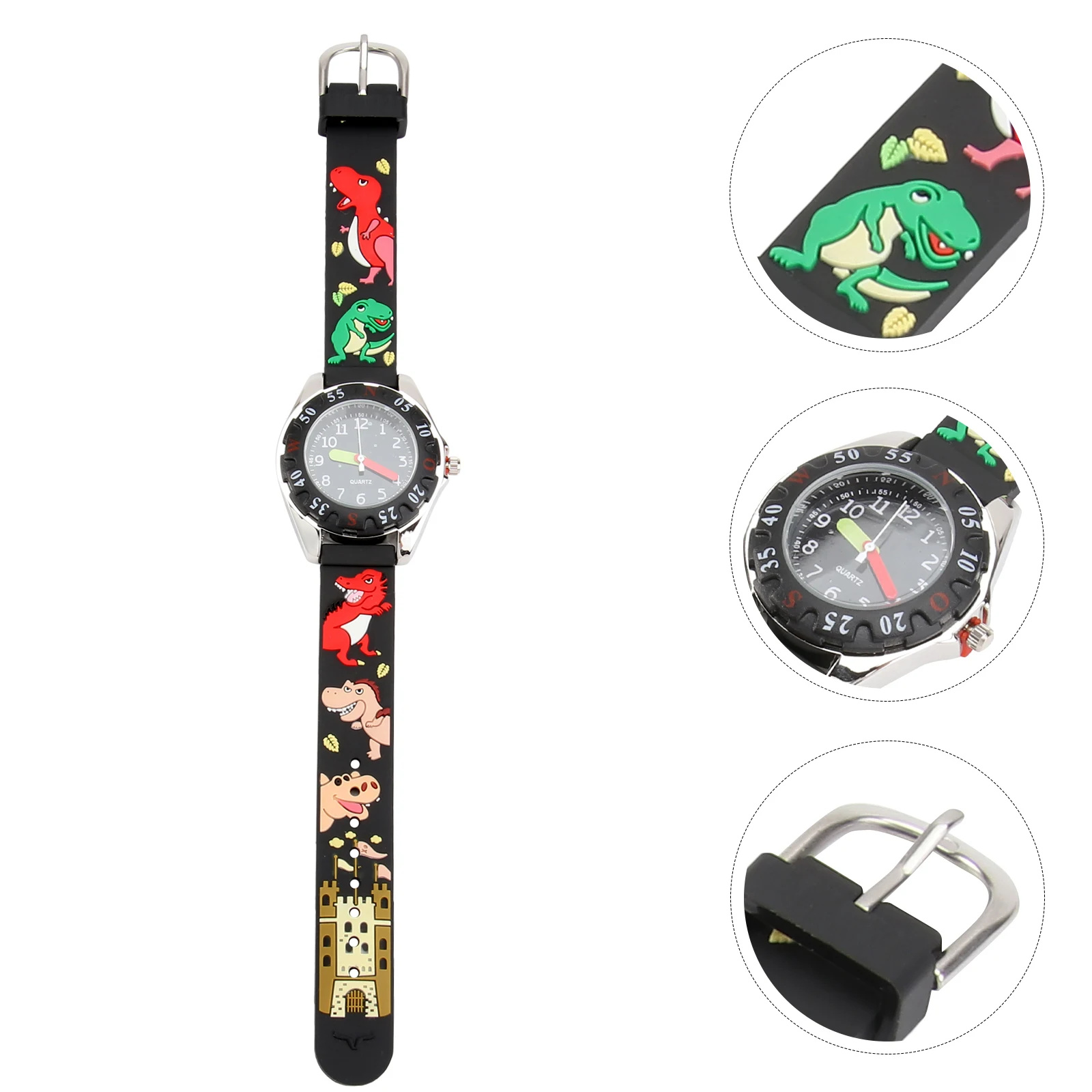 

Cute 3D Cartoon Silicone Watch Waterproof Quartz Wristwatch for Kids Gift Boys Girls Dinosaur Design