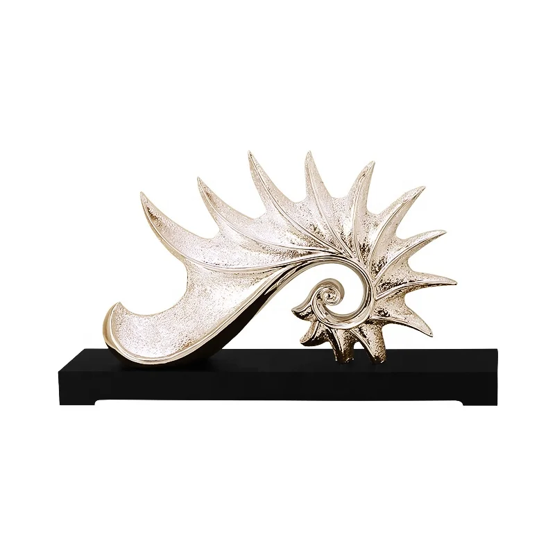 

New design gold silver ocean seashell conch statue table ornament home decoration resin sculpture