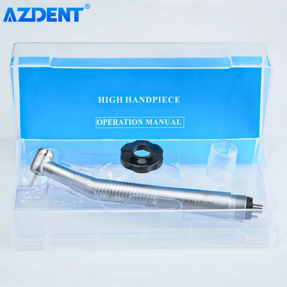 AZDENT Dental High Speed Handpiece Standard Head Push Button Single Way Spray Dentistry Medical Turbine Handpiece