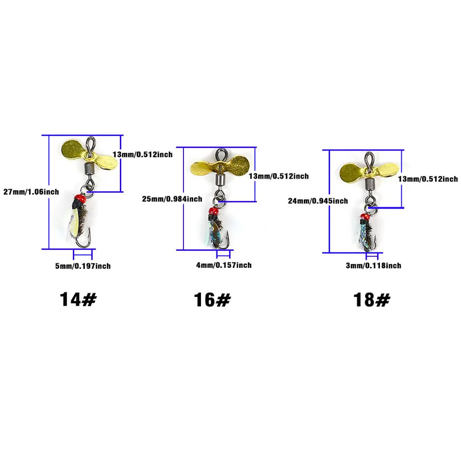 Topranc 15 Teile/schachtel Gefälschte Köder Bienenflügel Bionic Simulieren Insekten Köder Spinner Propeller Angeln Köder Tackle – Detail 2