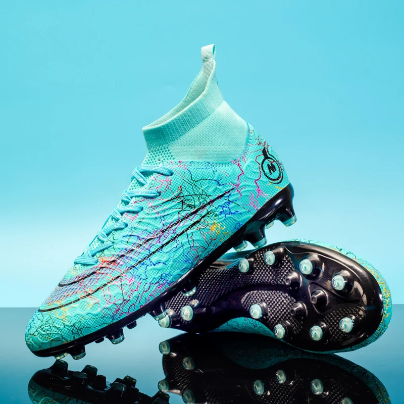 

New Men Soccer Shoes Indoor Cleats Football Boots Match Long Spikes Sneakers Breathable Ultralight Training Shoes