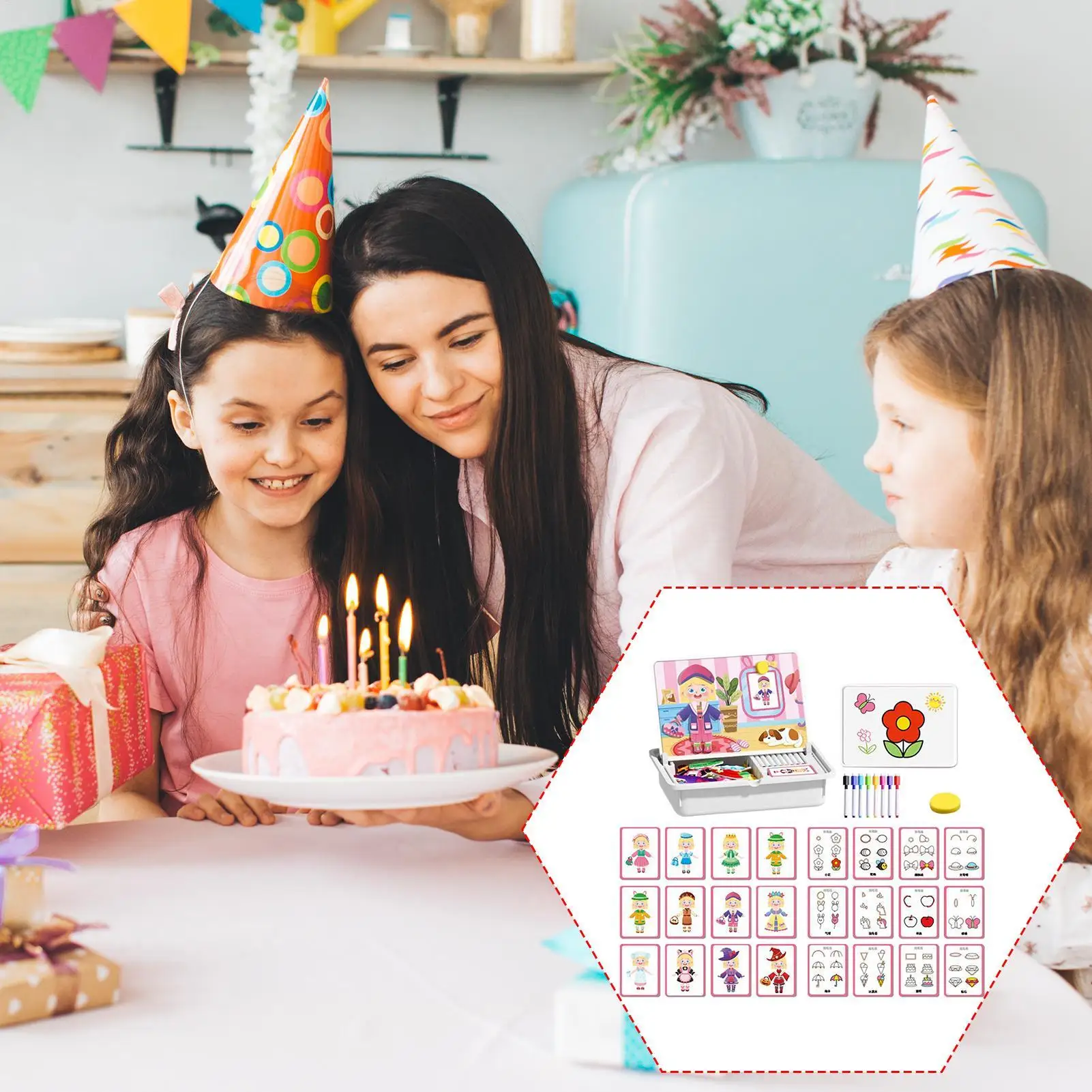 ตุ๊กตาแม่เหล็กแต่งตัวได้สองด้าน ของเล่นเสริมพัฒนาการสำหรับเด็ก ของเล่นเด็กชายเด็กหญิง สำหรับงานปาร์ตี้ในร่ม งานวันเกิด