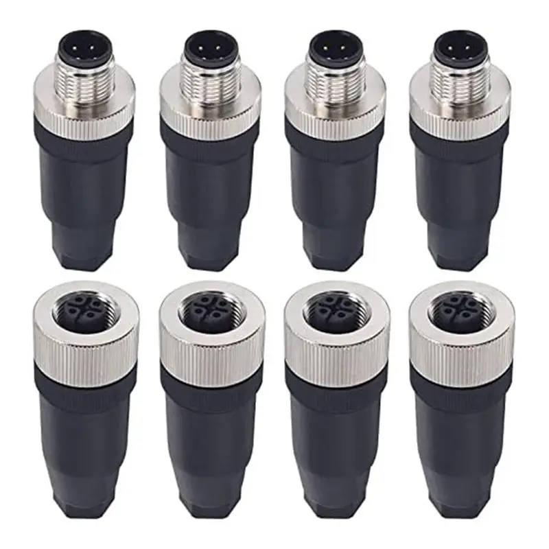 DT39 4 Pin Male Female Aviation Wire Connector, 12mm Industrial Circular Connector, IP67 Metal Panel Receptacle Plug