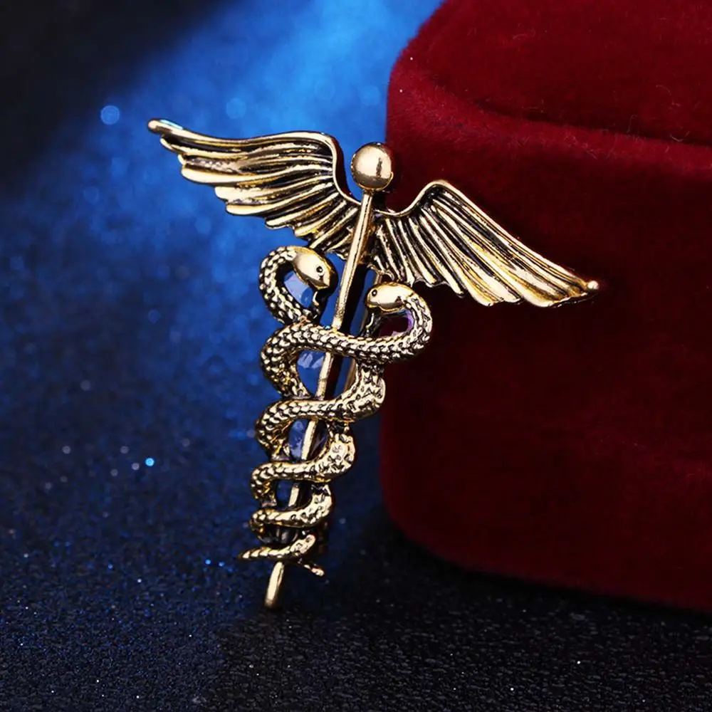 

Retro Luxury Angel Wings Badge Metal Snake Accessories Jewelry Corsage Brooch Pins