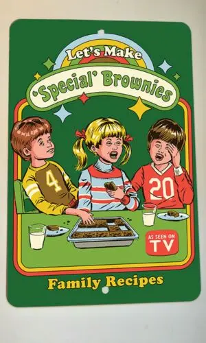 1 pcs,Family Recipes Lets Make Special Brownies As Seen on TV 8x12 Metal Wall Sign