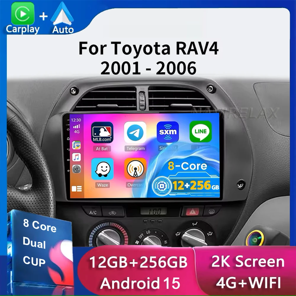 

Автомобильный радиоприемник Android 15 для Toyota RAV4 Rav 4 2001-2006 WIFI Мультимедийный видеоплеер DVD Стерео BT GPS WIFI Навигация 4G Carpla