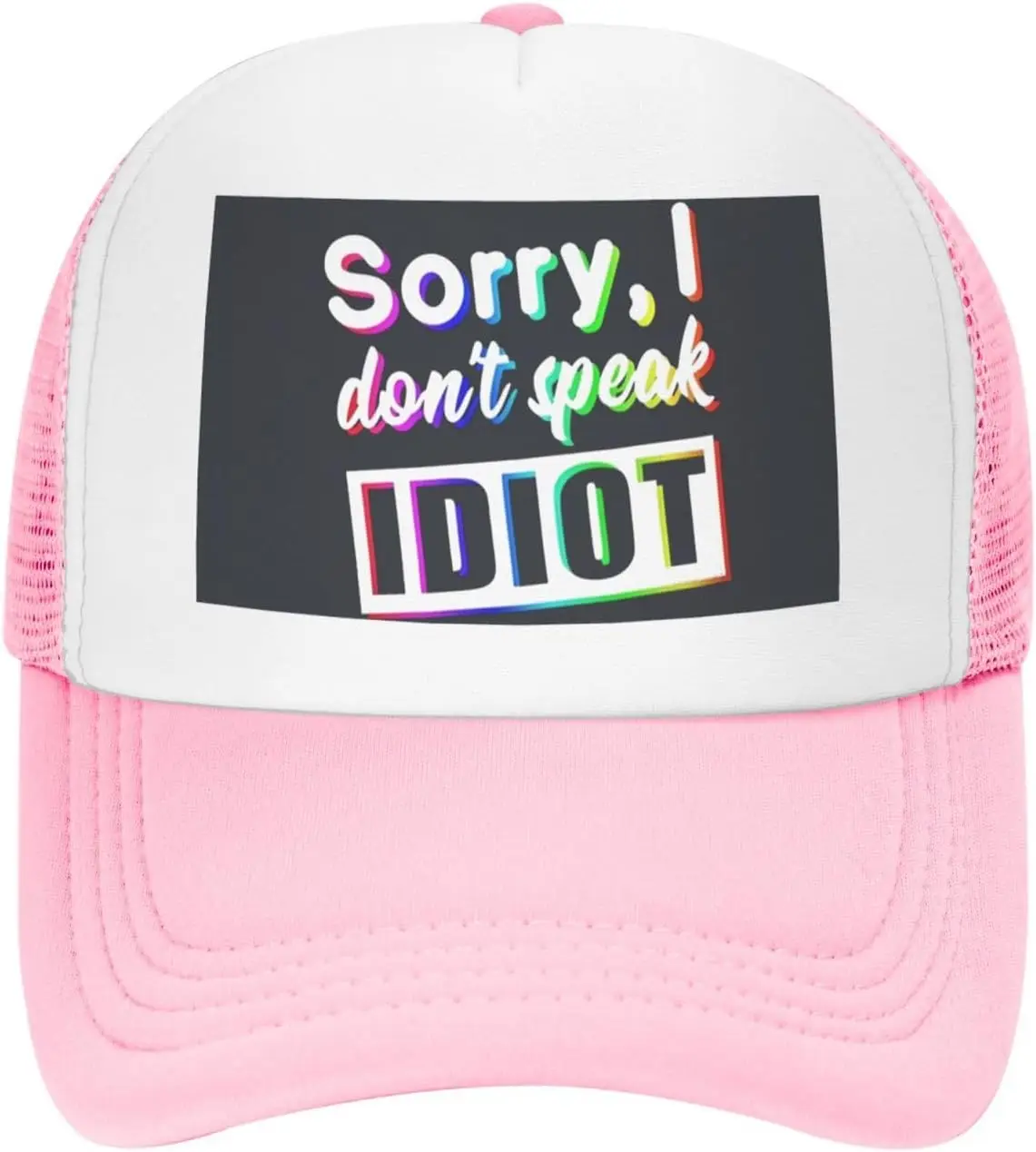 Sorry I Don't Speak Idiot Mesh Trucker Hat Funny Adult Adjustable Casual Baseball Cap