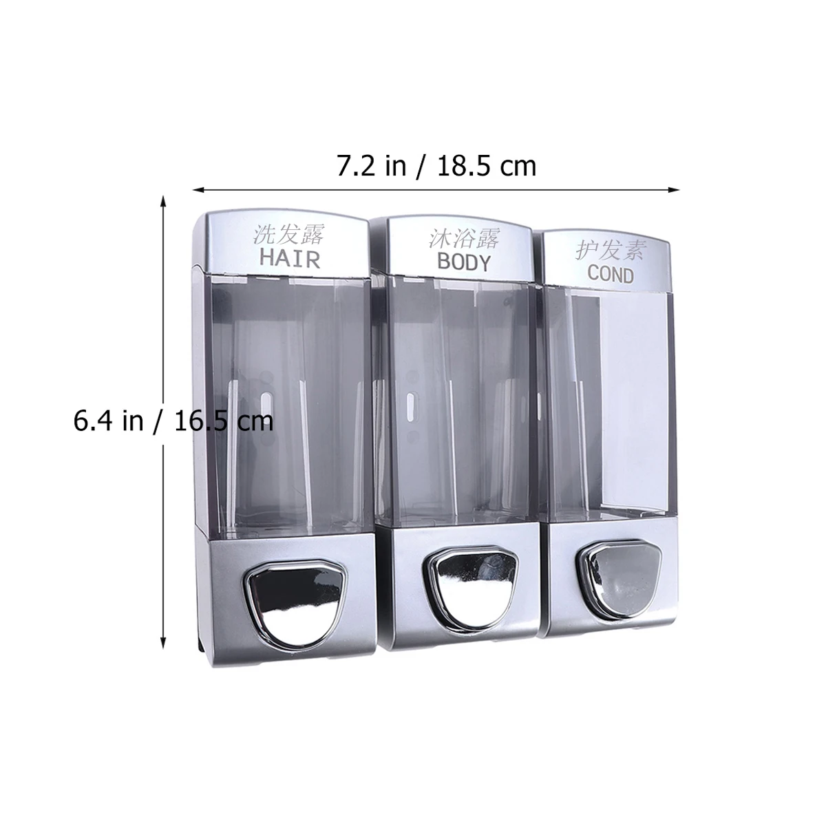 

Soap Dispenser Shampoo Pump Wall Mount ABS Plastic Shower Gel Hand Bottle Conditioner Holder Bathroom Kitchen Hotel