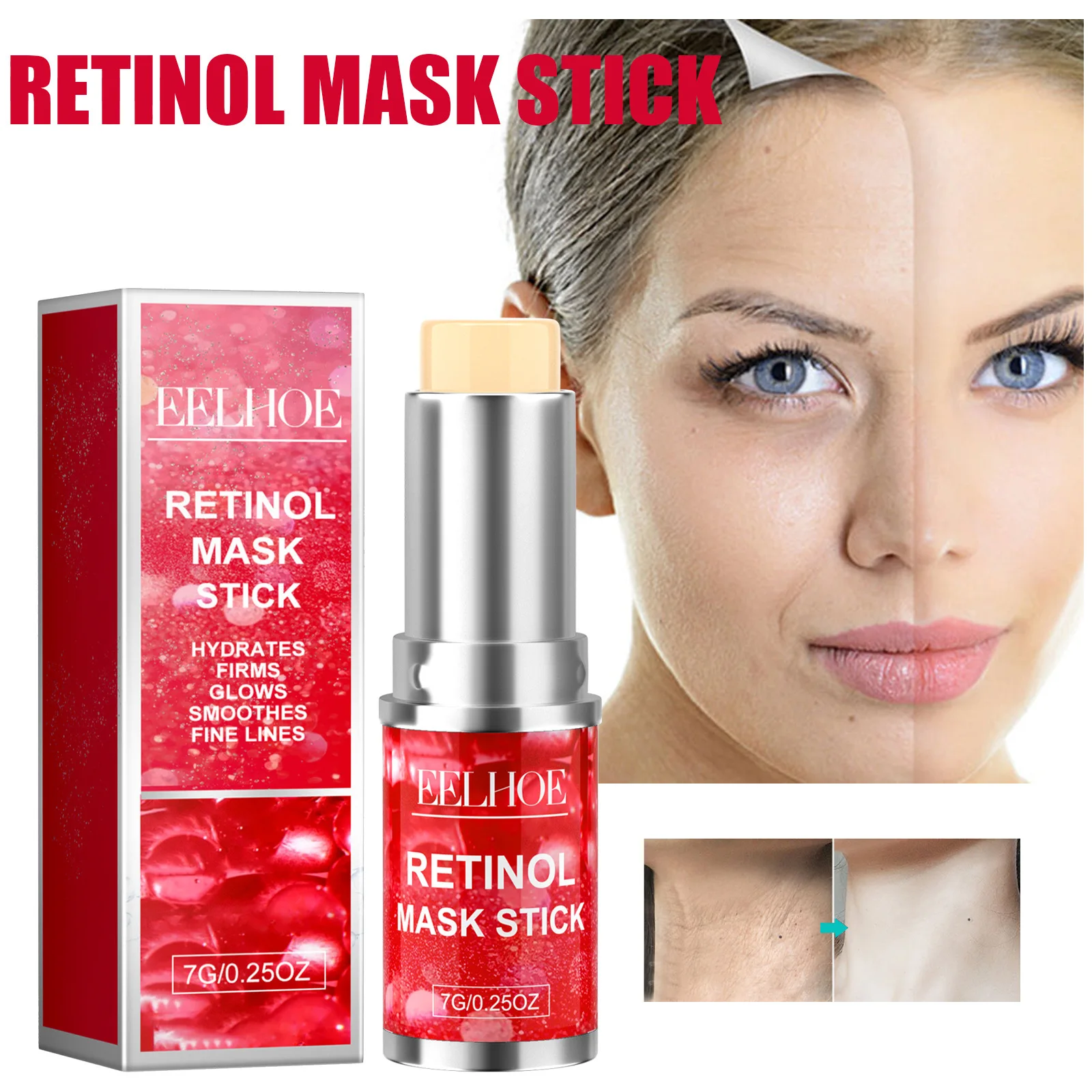 

Eelhoe Retinol Anti-Wrinkle Mask Stick Moisturizing Dry Skin Smooth and Delicate Hydrating and Firming Elastic Whitening Cream