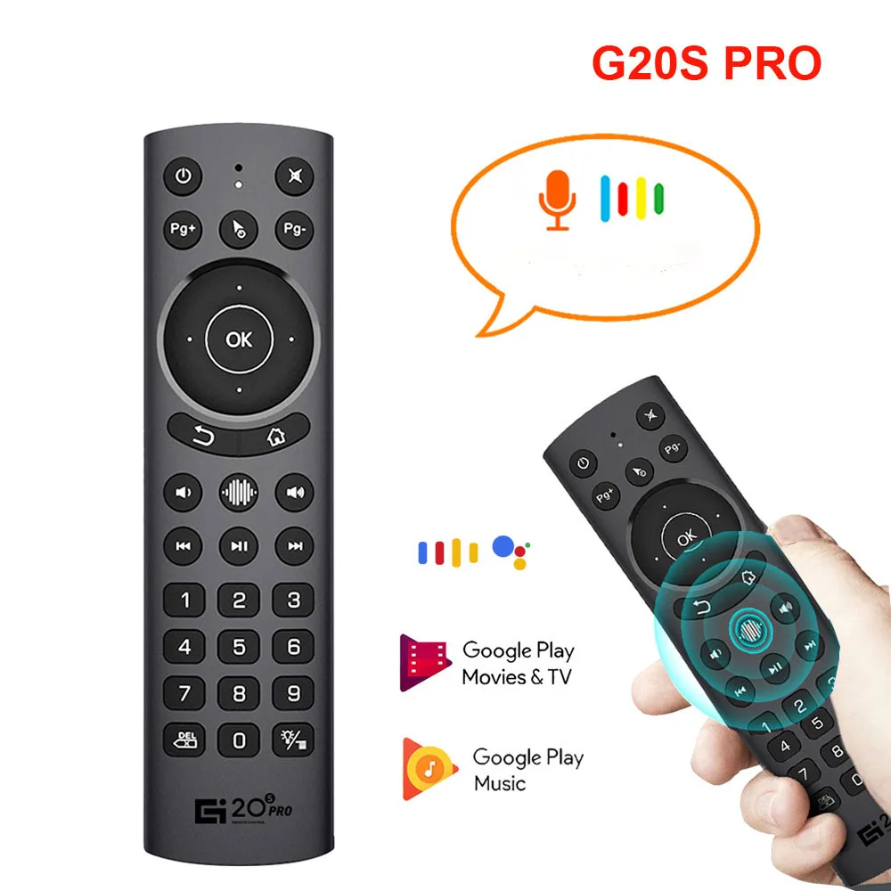 

G20S PRO Smart Voice Remote Control 2.4G Wireless Backlit BT5.0 Air Mouse Gyroscope IR Learning For Android TV Box G20 BTS Plus