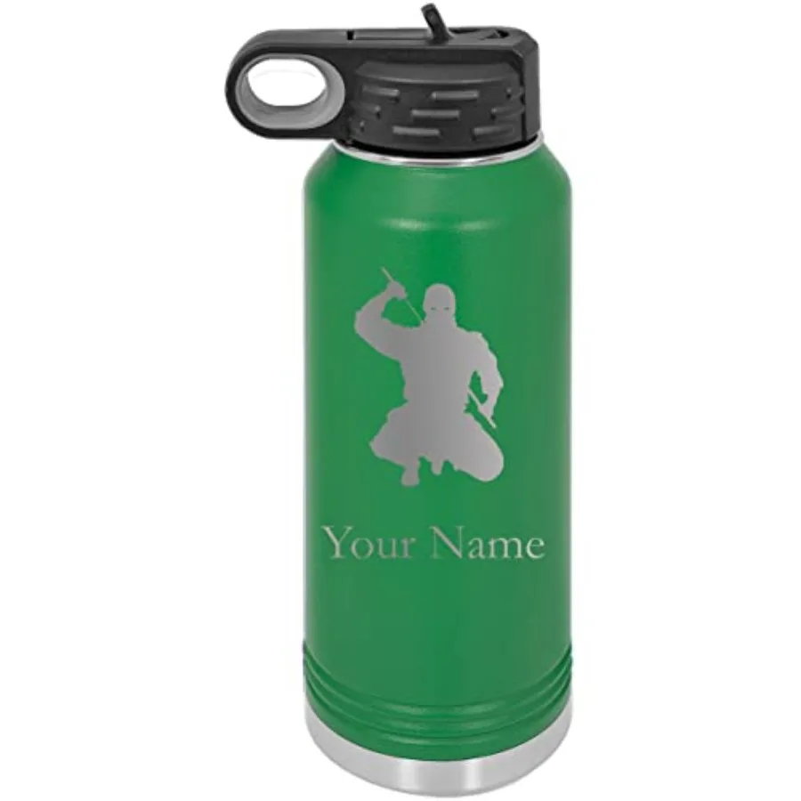 Ninja Personalized Custom Engraved Double Wall Vacuum Hot/Cold Drinks Insulated Stainless Steel Boys/Girls Sports Team Water Bo