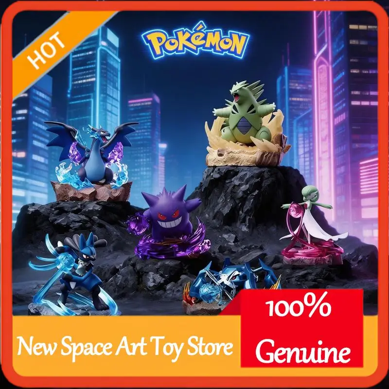 Caja Sorpresa Coleccionable de Figuras de Pokémon Hollybox Langbowang Full Force Battle Micro Scene, Set de Figuras Coleccionables Gengar Greninja Salamence, Regalo